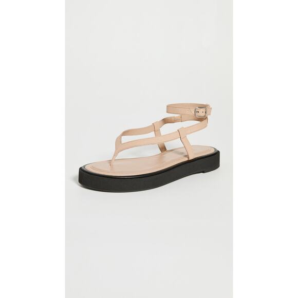 By Far 'Cece' Beige Leather Grained Sandal Size 8 - Picture 1 of 6